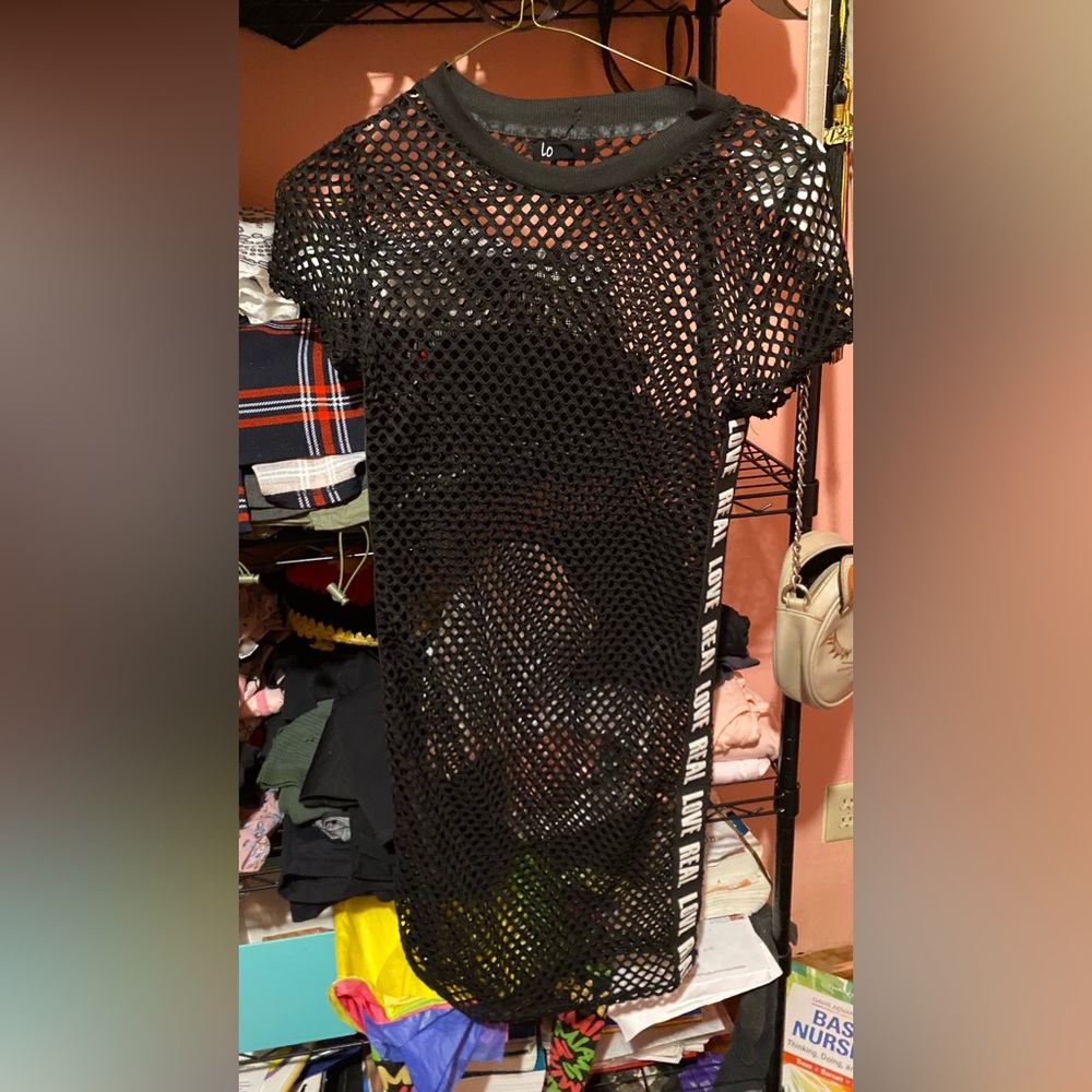 Cute Black Mesh Dress